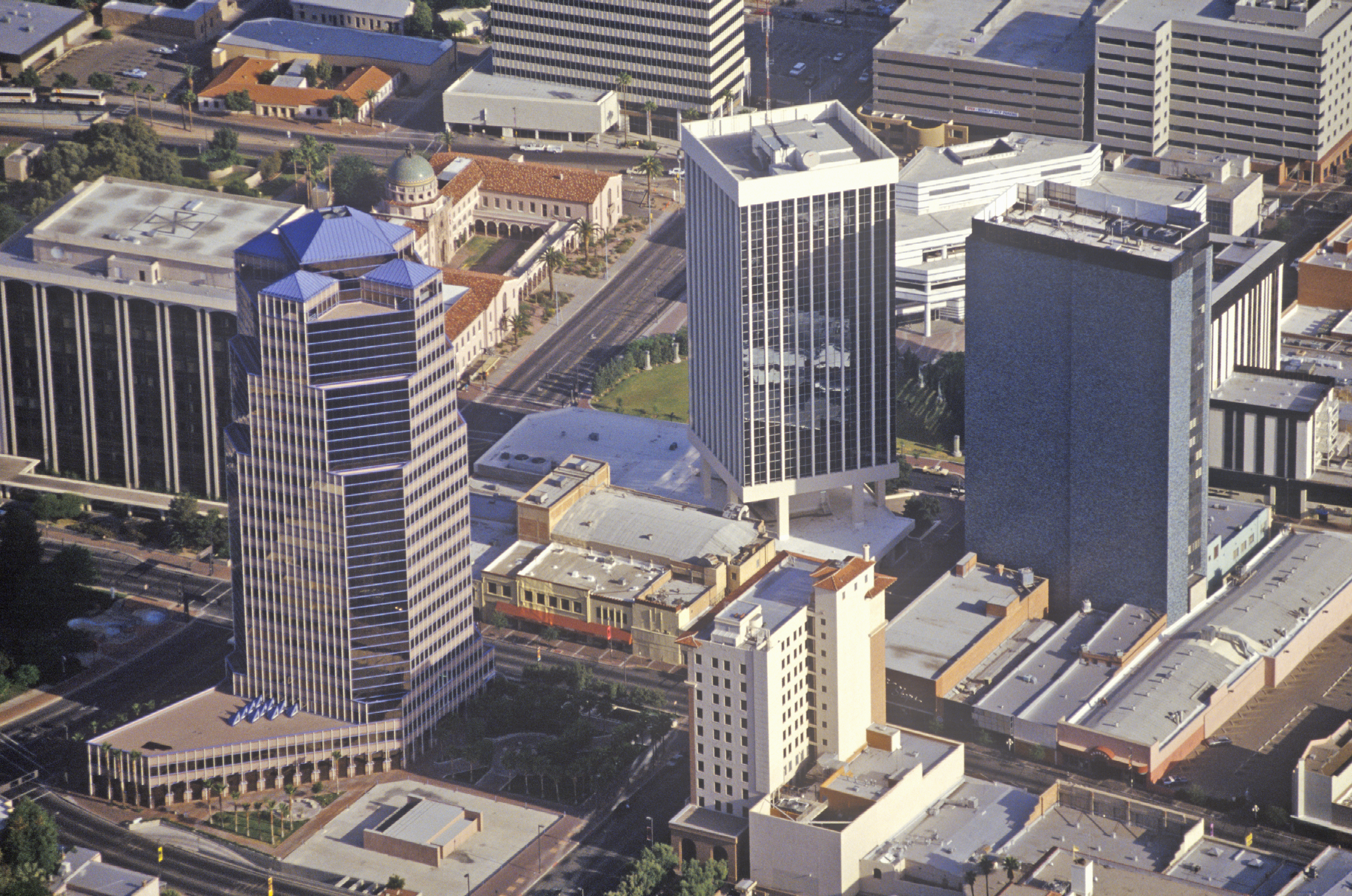 Cluster Presence: How Does Metro Tucson Compare? - aerial downtown Tucson, Arizona